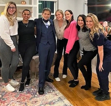 Magician Bachelorette Party Boston Magician Joe Ferranti poses with the Girls at a bachelorette party Clean fun magic