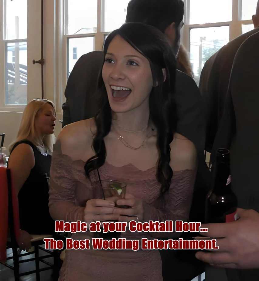 Weddingmagicianentertainment The Best in Magic Entertainment photo of a smiling young woman at a wedding reception