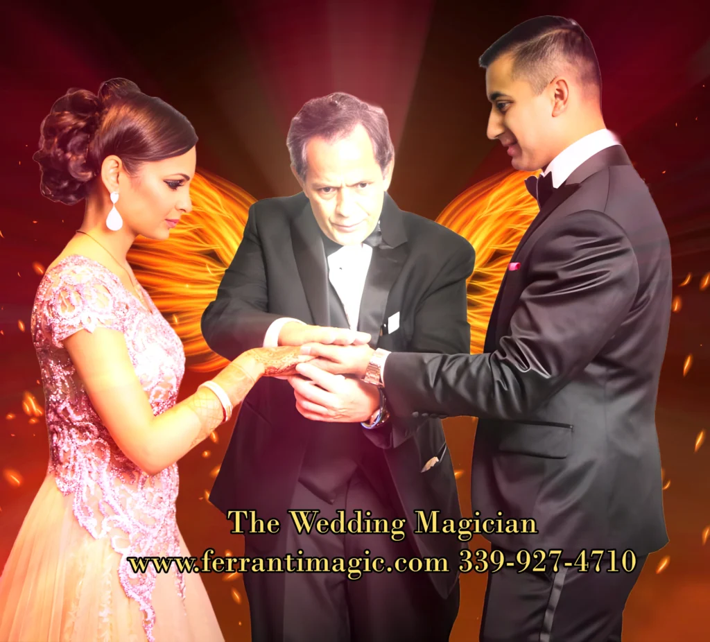Boston Massachusetts Wedding Magician Boston Massachusetts top wedding magician performs a little magic for the bride and groom